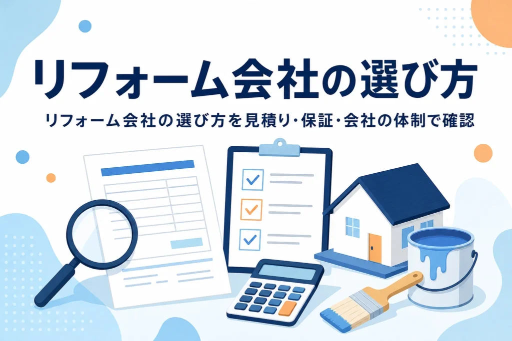 リフォーム会社や外壁塗装業者の選び方を見積り・保証・会社の体制から紹介する記事のアイキャッチ